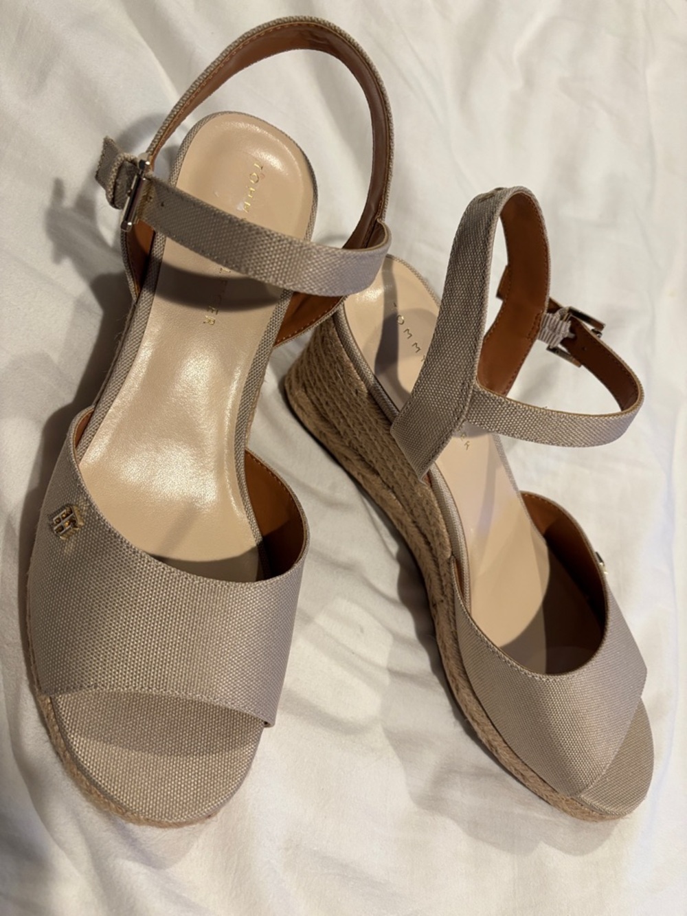 Tommy Hilfiger Beige Espadrille Wedge Sandals
